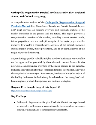 Orthopedic Regenerative Surgical Products Market