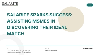 Salarite Sparks Success: Assisting MSMEs in Discovering Their Ideal Match