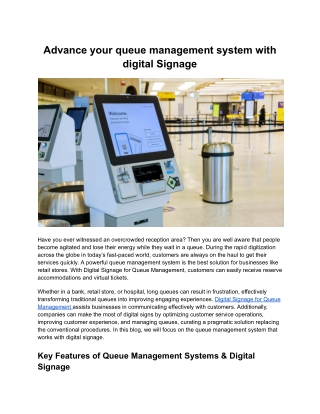 Advance your queue management system with digital Signage