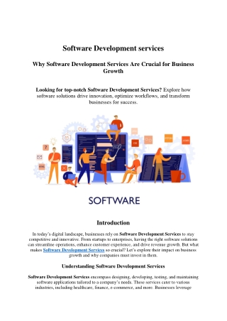 Why Software Development Services Are Crucial for Business Growth