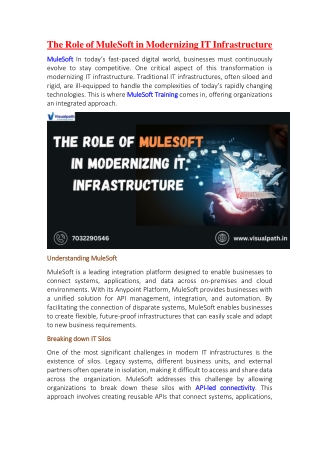 MuleSoft Course Online - MuleSoft Training in Chennai