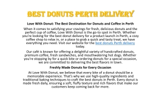 best donuts Perth delivery