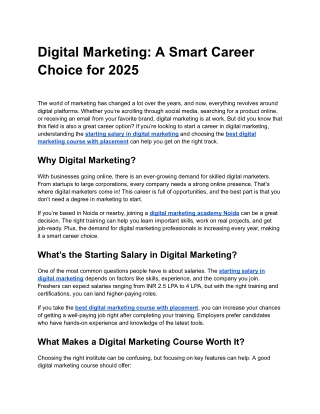 Digital Marketing_ A Smart Career Choice for 2025