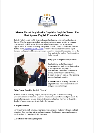 Cognitive English Classes