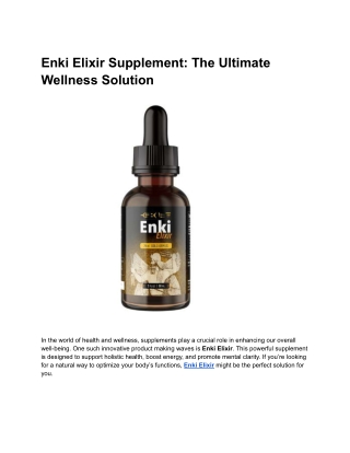 Enki Elixir