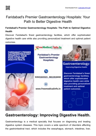 Faridabad's Premier Gastroenterology Hospitals The Path to Optimal Digestive Health