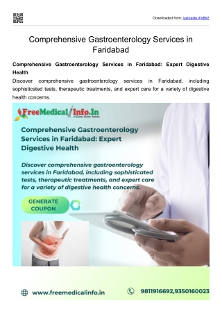 Comprehensive Gastroenterology Services in Faridabad Expert Digestive Health
