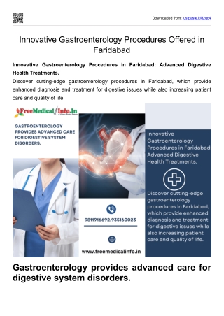 Innovative Gastroenterology Procedures in Faridabad Advanced Digestive Health Treatments.
