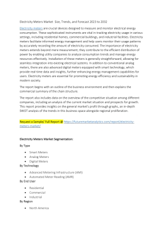 Empowering Utilities: Growth and Trends in the Electricity Meters Market