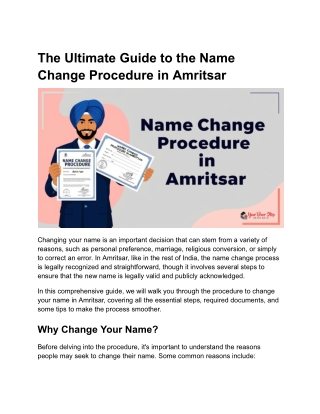 The Ultimate Guide to the Name Change Procedure in Amritsar