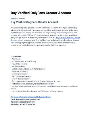 How to Buy a Verified OnlyFans Creator Account Without Getting Scammed