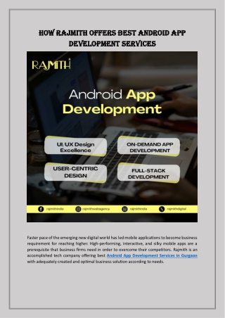 How Rajmith Offers Best Android App Development Services