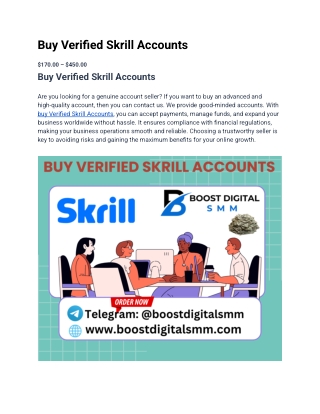 Why You Should Buy Verified Skrill Accounts for Hassle-Free Payments