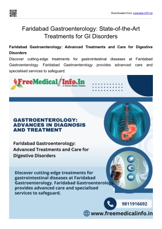 Faridabad Gastroenterology Advanced Treatments and Care for Digestive Disorders