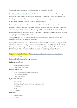 Software Distribution Market Size, Trends, and Forecast 2023 to 2032