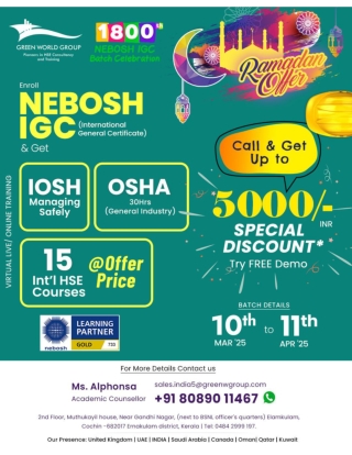 NEBOSH IGC COURSE Ramadan Offer in Kochi