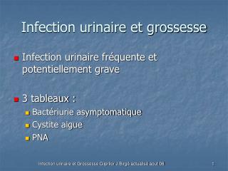 Infection urinaire et grossesse