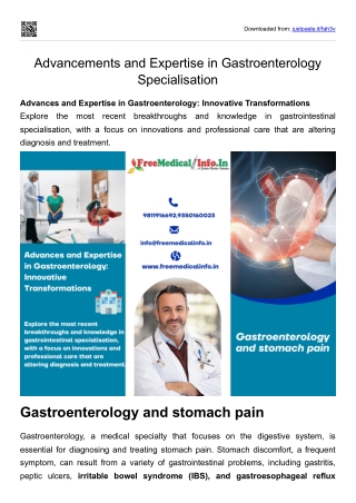 Advances and Expertise in Gastroenterology Innovative Transformations