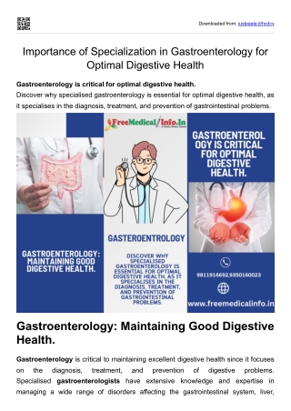 Importance of Specialization in Gastroenterology for Optimal Digestive Health