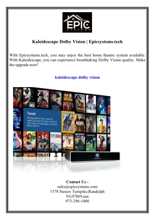 Kaleidescape Dolby Vision  Epicsystems.tech