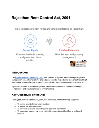 Rajasthan Rent Control Act, 2001