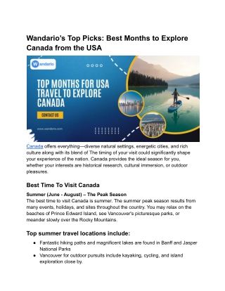 Meta Title_ Top Months for USA Travel to Explore Canada