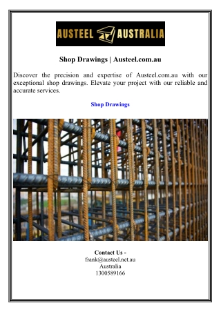 Shop Drawings  Austeel.com.au
