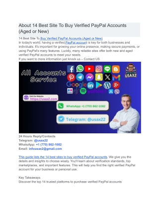 About 14 Best Site To Buy Verified PayPal Accounts (Aged or New)