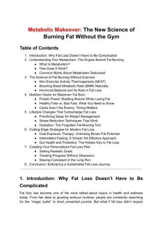 Metabolic Makeover The New Science of Burning Fat Without the Gym
