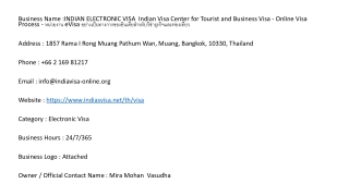 INDIAN ELECTRONIC VISA  Indian Visa Center for Tourist and Business Visa - Onlin