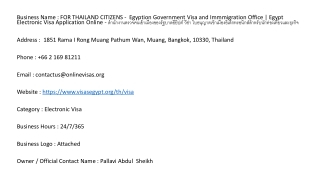 FOR THAILAND CITIZENS -  Egyption Government Visa and Immmigration Office | Egyp