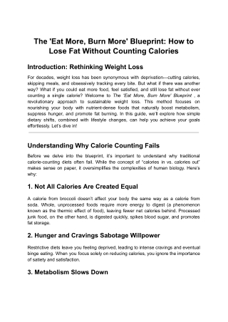 The 'Eat More, Burn More' Blueprint: How to Lose Fat Without Counting Calories