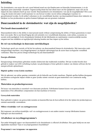 Duurzaamheid in de slotsindustrie: wat zijn de mogelijkheden?