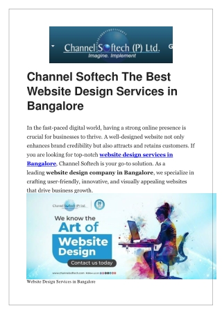 Channel Softech The Best Website Design Services in Bangalore