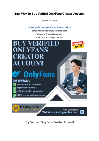 Best Way To Buy Verified OnlyFans Creator Account