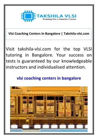 Vlsi Coaching Centers In Bangalore Takshila-vlsi.com