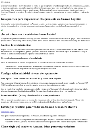 Guía práctica para implementar el seguimiento en Amazon Logistics