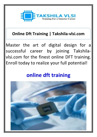 Online Dft Training Takshila-vlsi.com