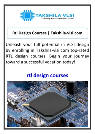 Rtl Design Courses Takshila-vlsi.com