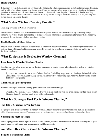 Discover Lakeland’s Best Kept Secret: The Ultimate Window Cleaning Solution