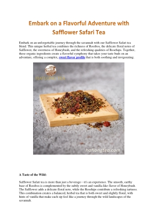 Safflower Safari Herbal Loose Leaf Tea – A Sweet and Floral Journey