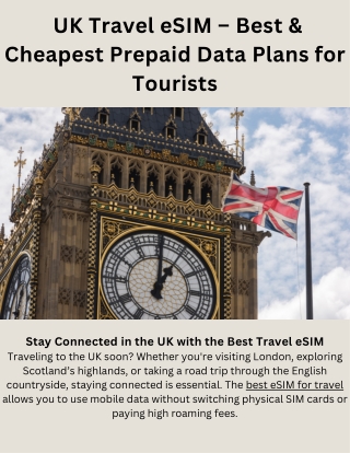 UK Travel eSIM – Best & Cheapest Prepaid Data Plans for Tourists