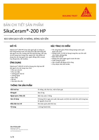 Sika Ceram 200 HP - Tile adhesive