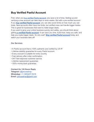 Best 3 Sites to Buy Verified Paxful Account 2025
