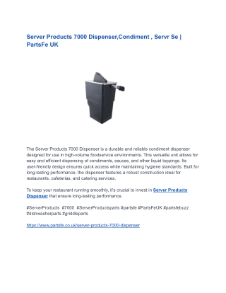 Server Products 7000 Dispenser,Condiment , Servr Se _ PartsFe UK