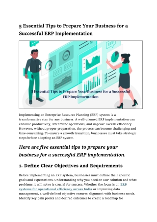 5 Essential Tips to Prepare Your Business for a Successful ERP Implementation