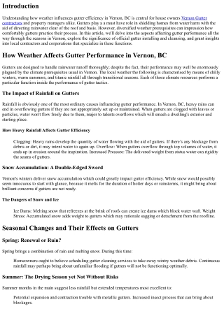 How Weather Affects Gutter Performance in Vernon, BC