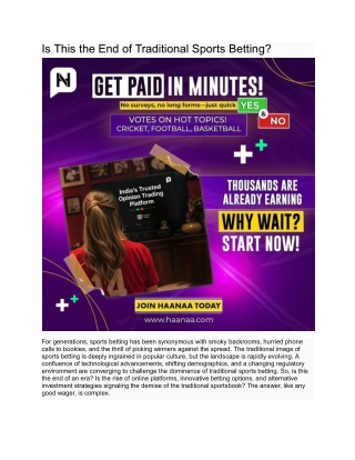 Is This the End of Traditional Sports Betting