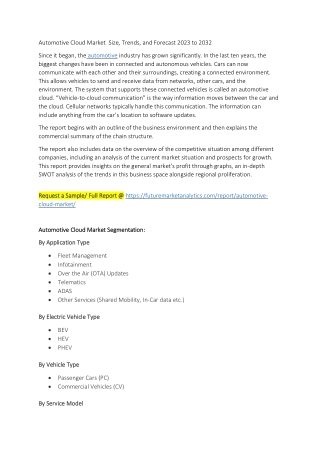 Global Automotive Cloud Market: Trends, Growth, and Forecasts (2025-2030)