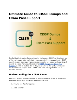 Ultimate Guide to CISSP Dumps and Exam Pass Support